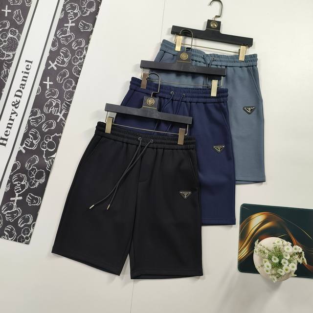 Size S-Xl Classic Prada shorts 2025 summer new metal triangle label shorts elast