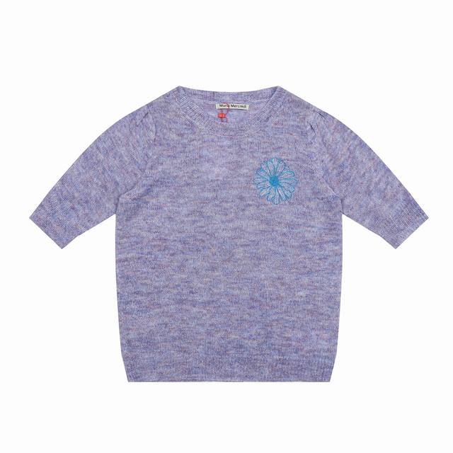 Mardi Mercredi 25Ss small daisy embroidered logo knitted short sleeves - origina