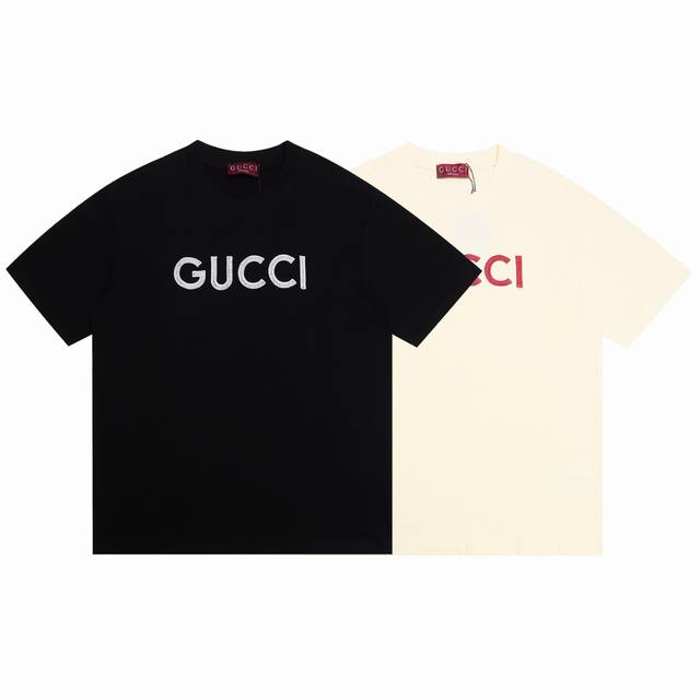Gucci 2025Ss new classic letter embroidered couple casual short-sleeved T-shirt
