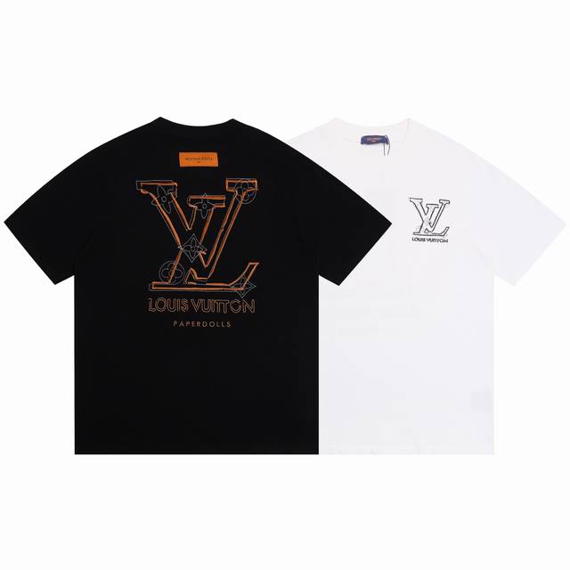Louis Vuitton 2025Ss new patchwork color matching letter couple casual short-sle