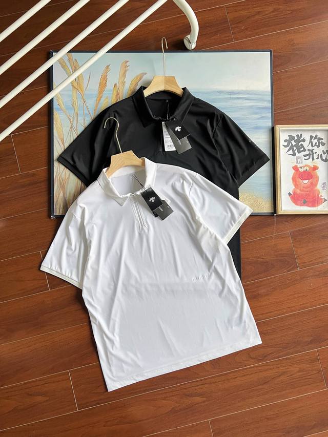2025 Descente outdoor half-zip men's casual short-sleeved sunscreen base sports