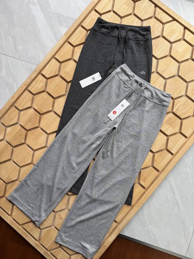 Alo Yoga Pants Knitted Casual Women's High Waist Drape Straight Sports Pants Laz