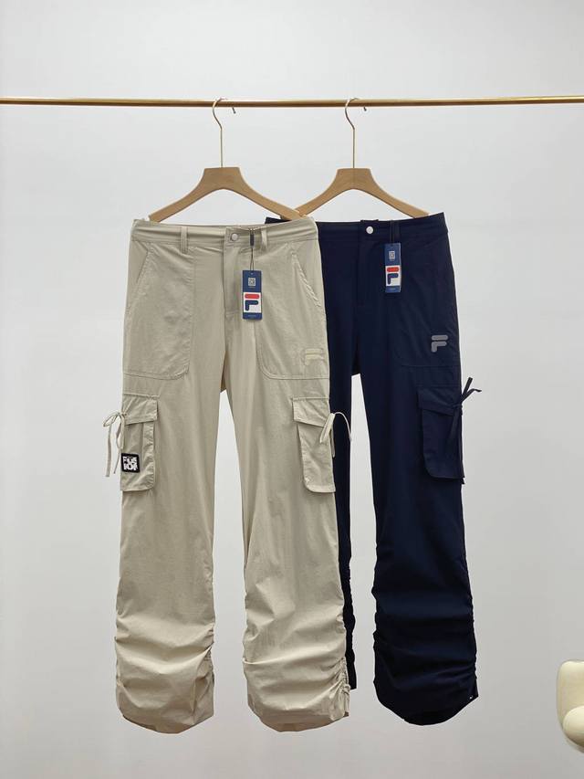Fila Fusion Fila trendy brand woven trousers for women 2025 spring new style fas