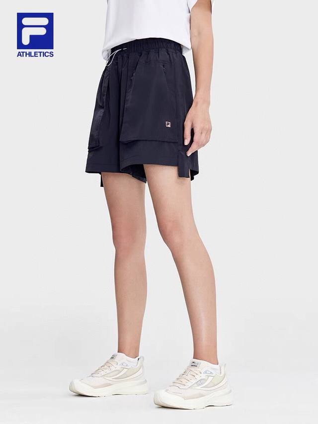 Super slim fit! Fila woven quick-drying women's high waist shorts, three-dimensi