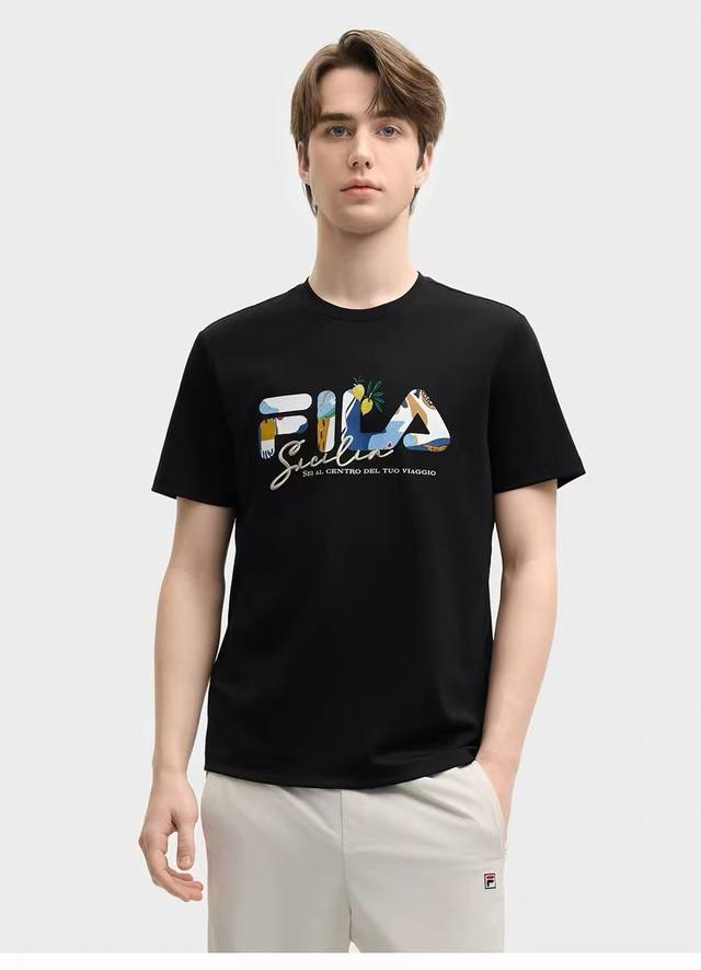 The same style as Yi Yang Qianxi, Fila short-sleeved T-shirt for men, new summer