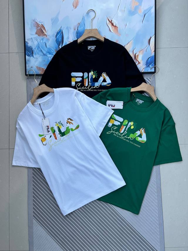 The same style as Yi Yang Qianxi, Fila short-sleeved T-shirt for men, new summer