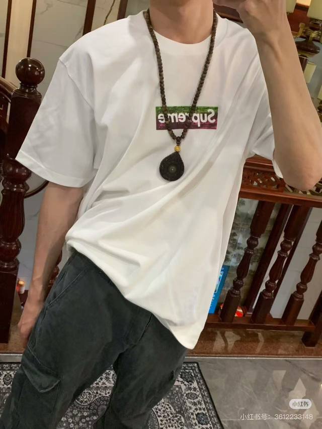Supreme Ss25 Charity Boxlogo New Printed Short Sleeve Back Letter Print Unisex R
