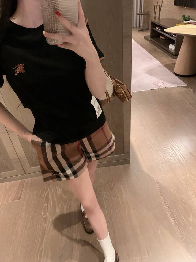 short-sleeved pants set Burberry Bbr custom letter logo cloth label warhorse emb