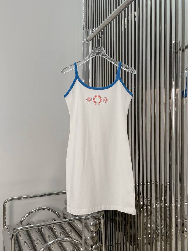 Chrome Hearts Chrome Hearts Ch Cross Sanskrit Horseshoe Print Blue and White Con