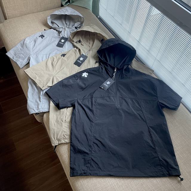 Running volume, loose version Descente outdoor thin breathable half-zip short-sl