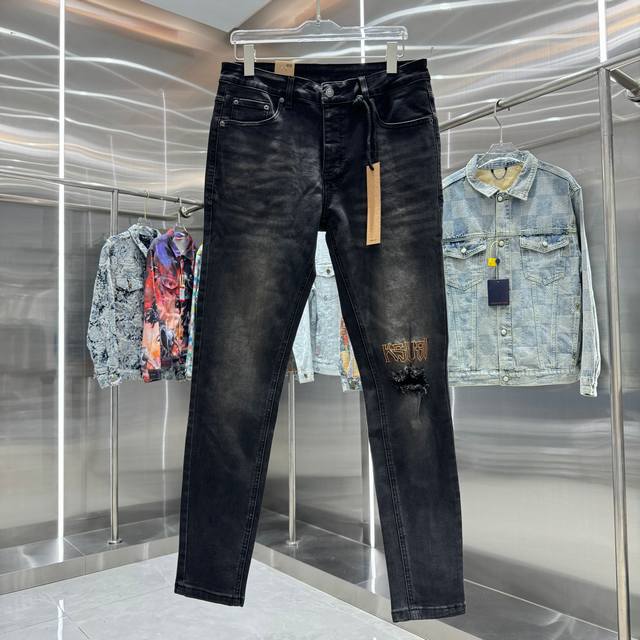Ksubi Australia ripped letters embroidery craft street trend slim fit skinny str