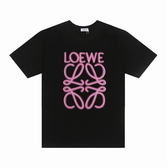 Loewe*Loewe Loewe*Loewe neon fluorescent pink Logo short-sleeved T-shirt - Custo