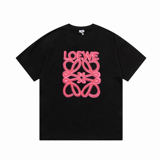 Loewe neon embroidery fluorescent pink large logo is exquisitely upgraded, inspi