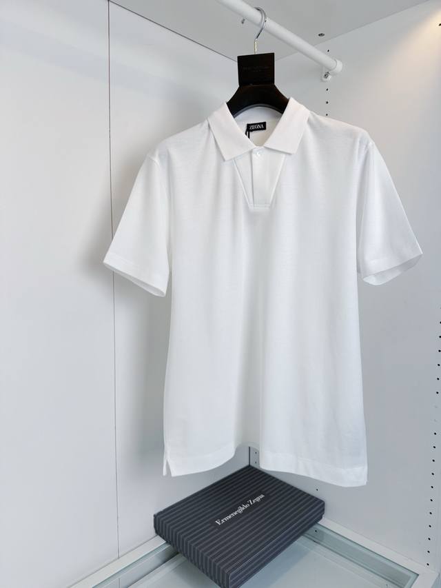 Zeg*A 2025 Spring and Summer Classic Business Casual Men's Mercerized Pearl Polo
