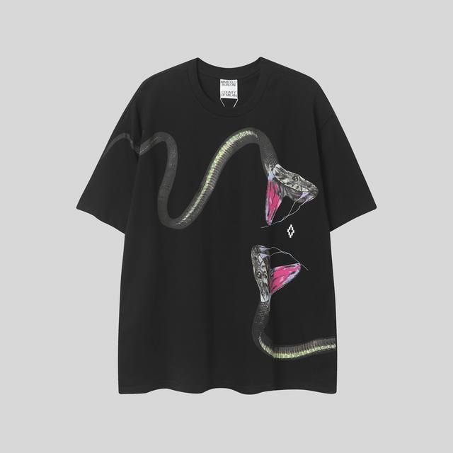 Marcelo Bron Mb new rattlesnake venom print cotton short-sleeved shirt Size: SML