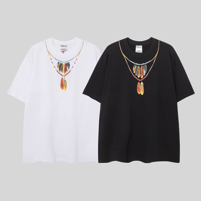 Marcelo Bron's new Mb wings color feather necklace non-sense printing pure cotto