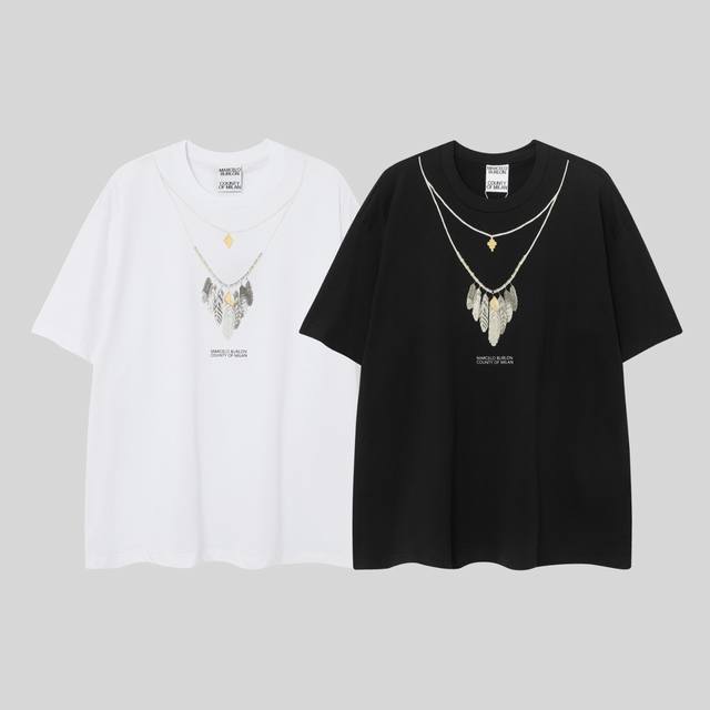 Marcelo Bron's new Mb wings gray and black feather necklace non-sense printed pu