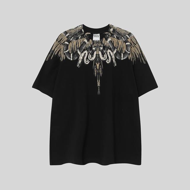 Marcelo Bron Mb Universe's Strongest Version Black and Brown Snake Feather Print
