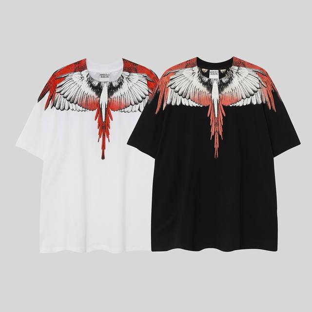 Marcelo Bron Mb spring and summer new top version white and red gradient feather