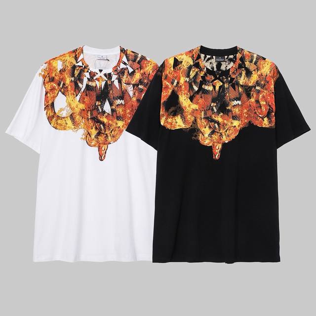 Marcelo Bron Mb Flame Snake Wings Cotton Short Sleeve T-shirt Size: Xs.SMLXl