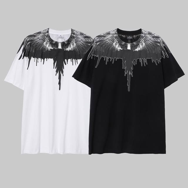 Marcelo Bron Mb ink-splashed wings cotton short-sleeved T-shirt Size: Xs.SMLXl.X