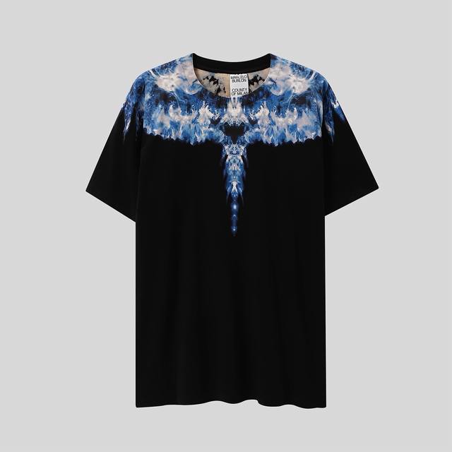 Marcelo Bron Mb Blue Smoke Wings Cotton T-shirt Size: SMLXl.Xxl