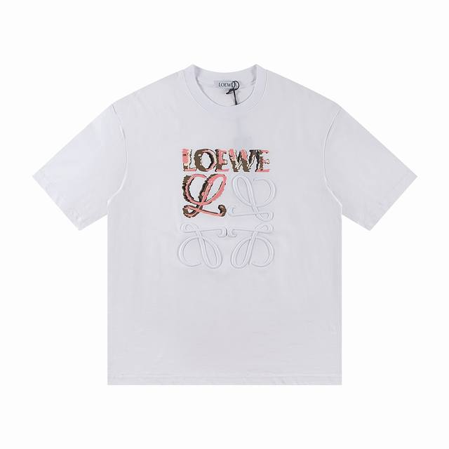 First batch. Get 10 for single order Style: 2025 new Loewe embroidered short-sle