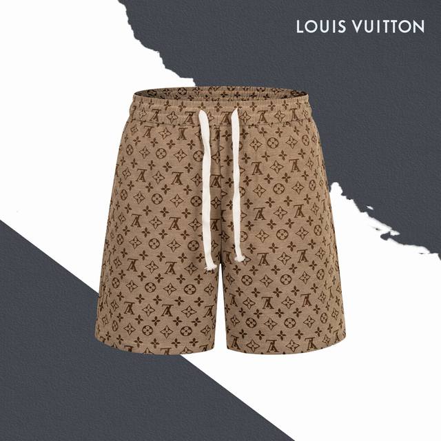 Style No. Sl135 LV Louis Vuitton full print logo jacquard denim shorts Couples'