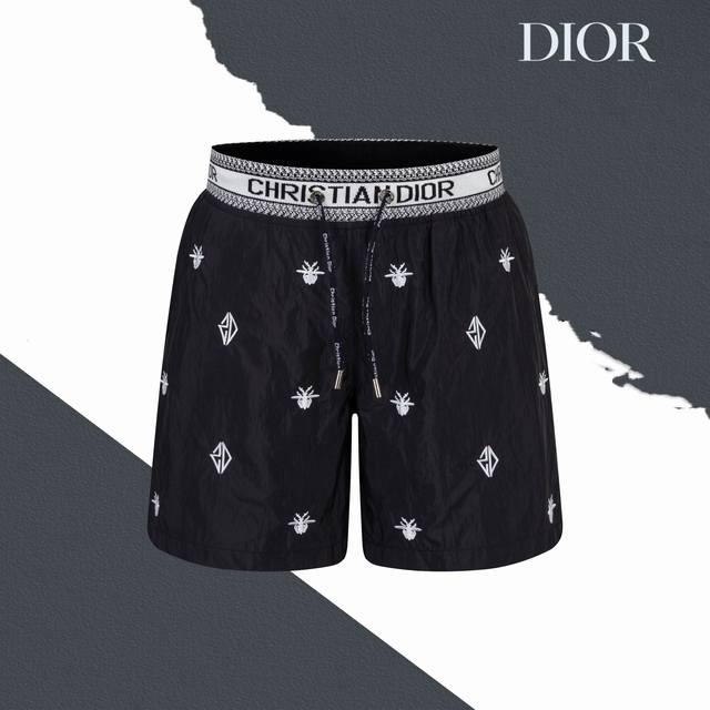 Style No. Sl133 Dior small pattern beach shorts with inner drawstring Couples' s