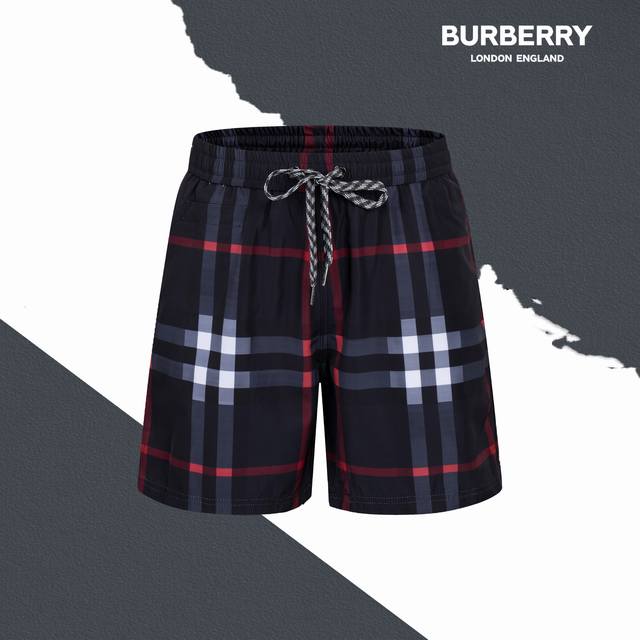 Model No. Sl Burberry classic plaid beach shorts with inner mesh drawstring shor