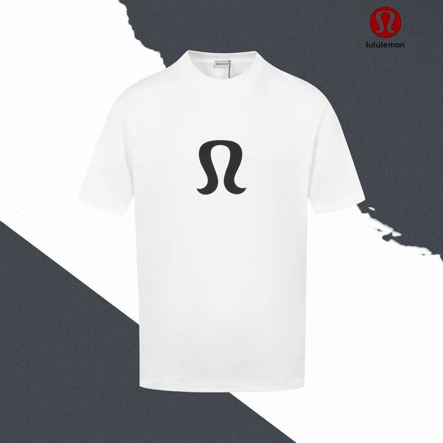 Style No. Sl164 Lulu logo letter flocking foam print round neck short sleeves Fo