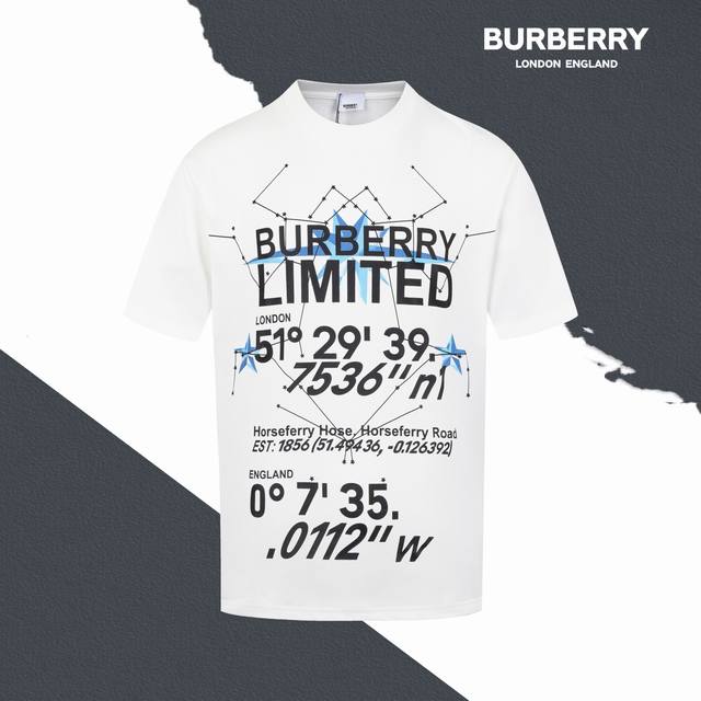 Style No. Sl162 Burberry alphanumeric star print round neck short sleeves print