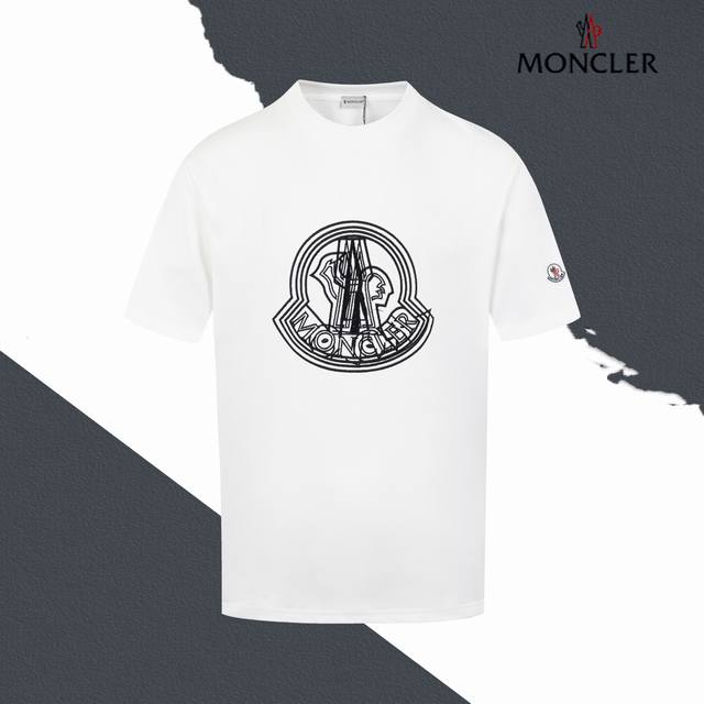 Style No. Sl147 Monlet Large logo on the chest and embroidery on the cuffs Round