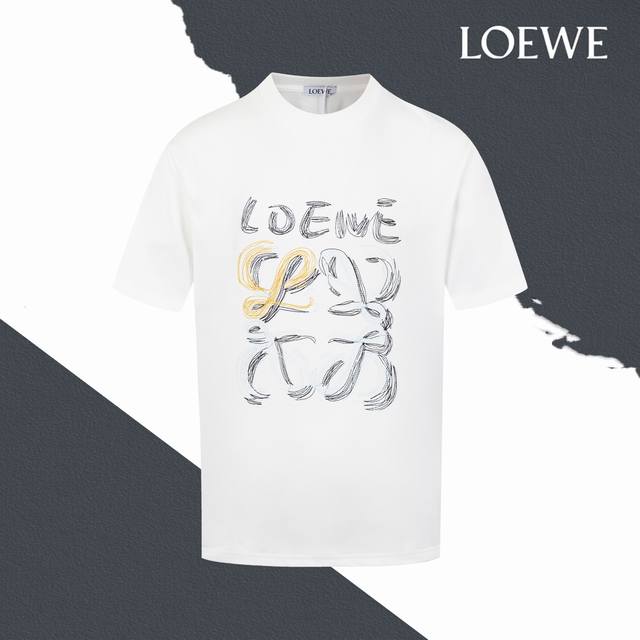 Style No. Sl145 Loewe logo embroidered round neck short sleeves 10,000-needle em