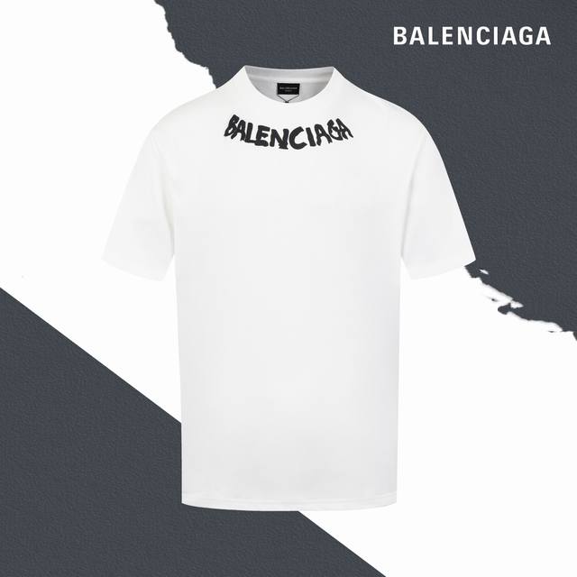 Style No. Sl171 Balenciaga Paris letter necklace foam print round neck short sle