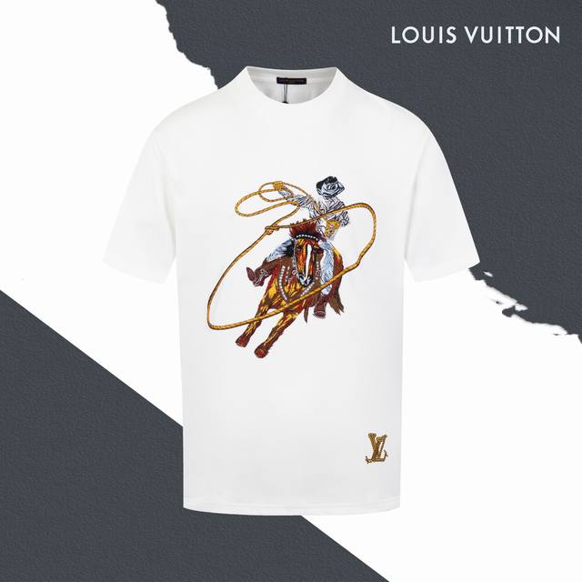 Style No. Sl168 Lv Louis Vuitton Warhorse Hoop Man Embroidery Round Neck Short S