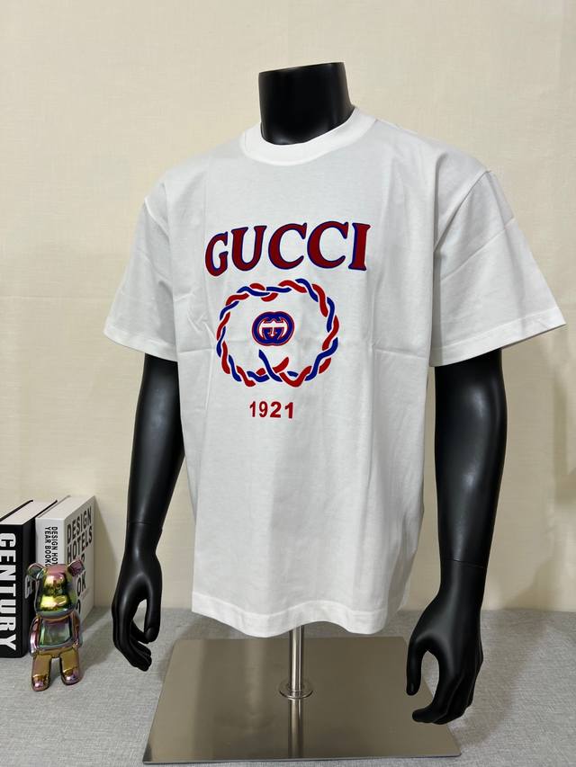 Gucci 1921 #Gucci 2025Ss new spring and summer round neck short-sleeved T-shirt,