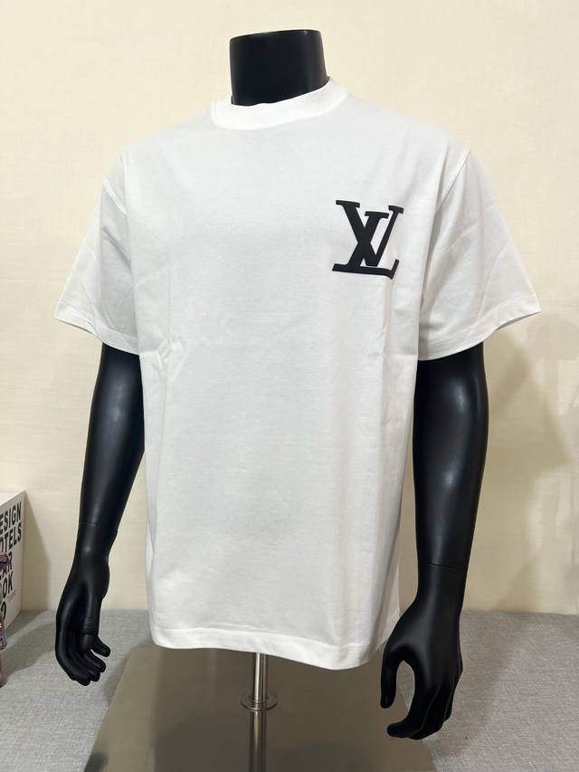 Louis Vuitton Lv loose version 25Ss new accordion foam letter round neck short-s