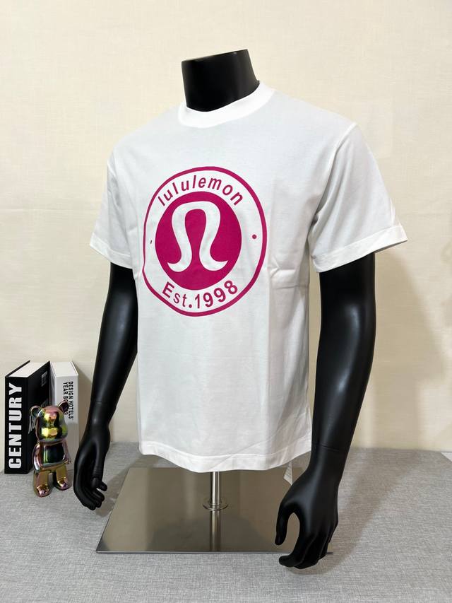 Lululemon 2025Ss new arrivals, pure cotton short-sleeved tops for men and women,