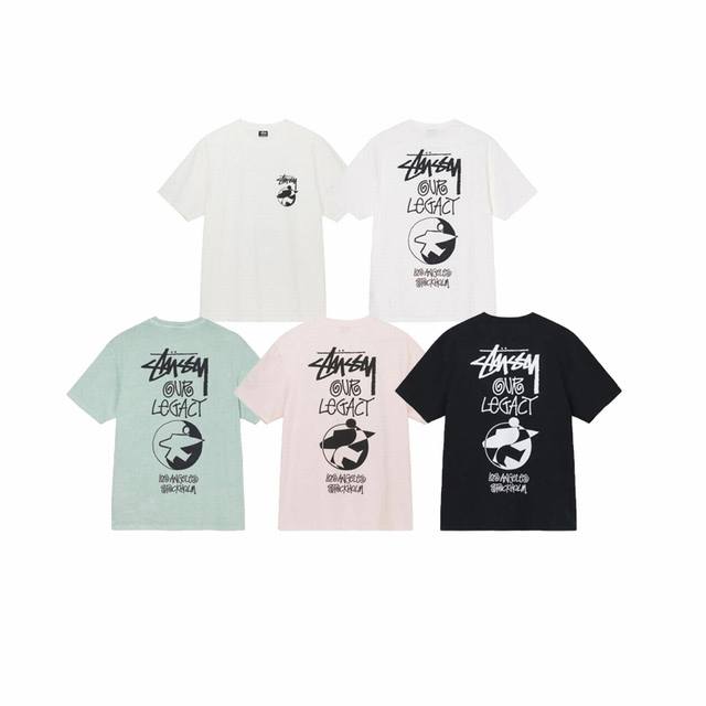 Style No. Xb2141#P50 Stussy Ss25 surf print short sleeve T-shirt for men and wom
