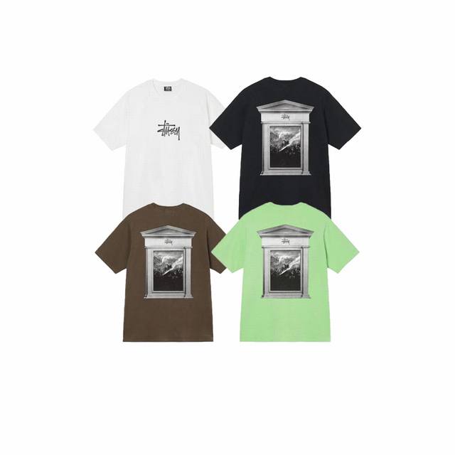 Model No. Xb2135#P50 Stussy Ss25 house print short-sleeved T-shirt for men and w