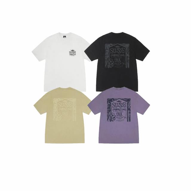 Model No. Xb2128#P50 Stussy Ss25 Beach House Printed Short Sleeve T-shirt Unisex