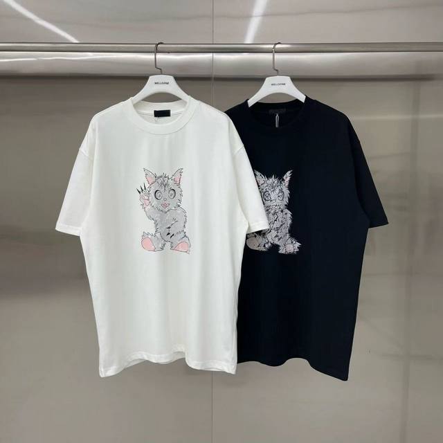 New model number: W246# We11Done Monster Graffiti Loose Round Neck Short Sleeve