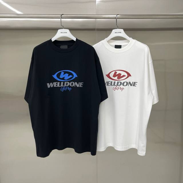 New model number: W238# We11Done American letter loose round neck short-sleeved