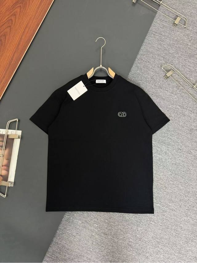 Valentino*280G heavyweight cotton T-shirt loose version embroidery craftsmanship