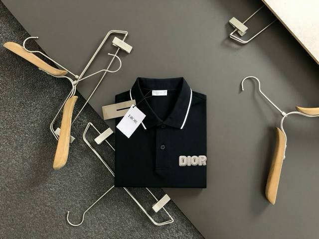 Dior summer new T-shirt lapel short-sleeved Polo shirt, custom-made fabric with