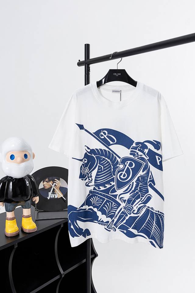 Model No. B02 Burberry Bbr War Horse Knight Equestrian Short Sleeve T-shirt The