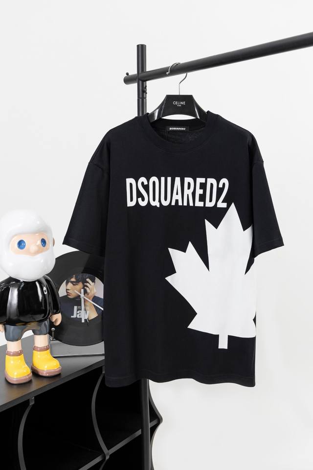 Style No. D21 D2 Leaf letter print round neck short sleeves Fabric uses 32 doubl