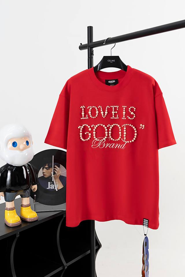 Style No. Gd01 Goodbrand Simple Pearl Slogan Round Neck Short Sleeve 24 Spring a