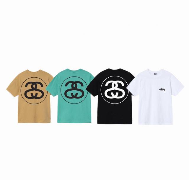 New model number: S063 Stussy Big Link Tee Geometric pattern printed round neck